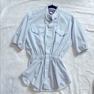 Urban Renewal Pearl Snap Button up baby blue small